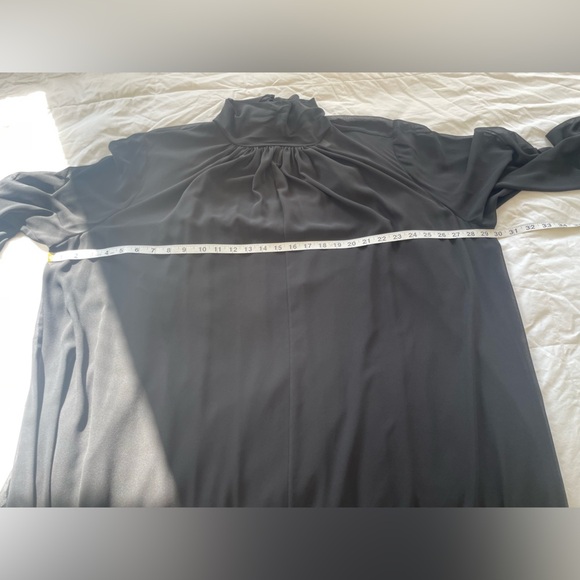 NWT Marina Rinaldi Black Sheer Maxi Dress with High Neck & Long Sleeves Size 24 - Picture 10 of 13